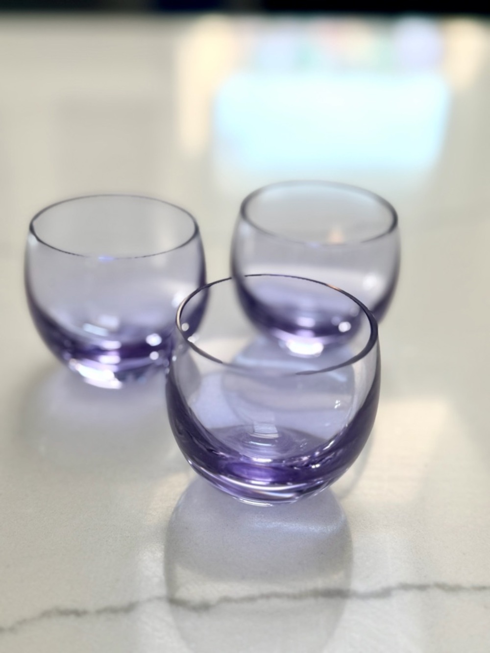 Moser Set of 3 Purple Glass spirit glasses